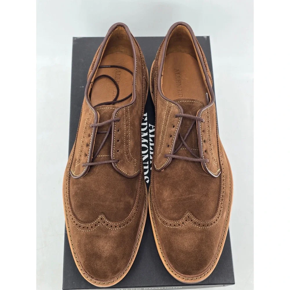 Allen Edmonds Winstonmok Men 12.5 D Snuff Brown Suede Wingtip Shoes - New